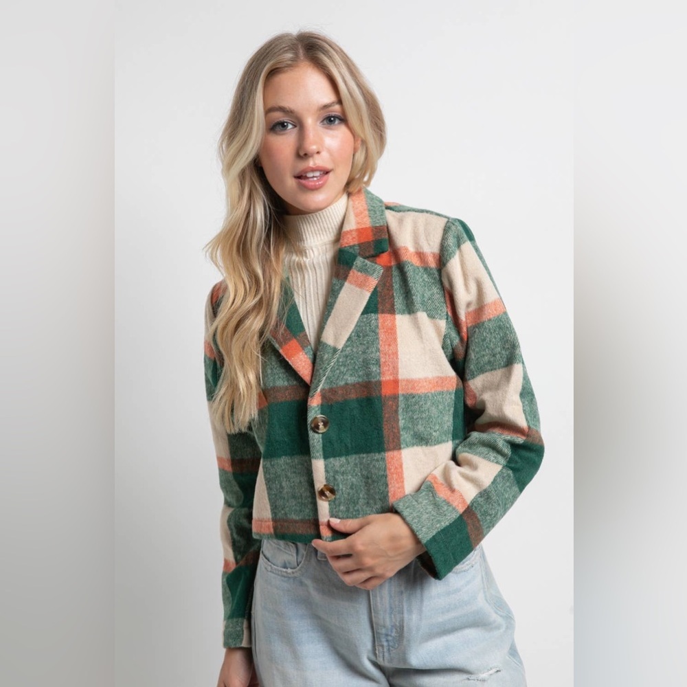 Plaid crop jacket
